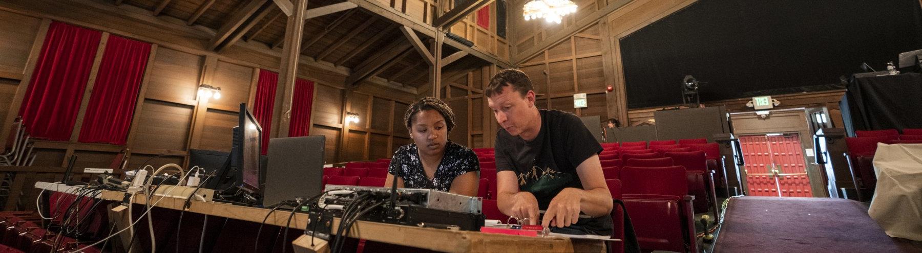 Ka'Nayah Landers-Daniels working with a colleague at the Berkeley Playhouse